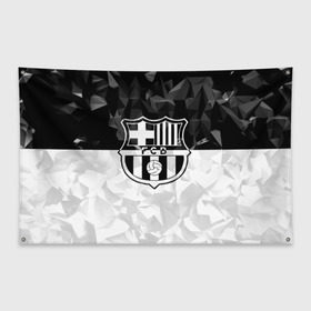 Флаг-баннер с принтом FC Barca Black Collection в Новосибирске, 100% полиэстер | размер 67 х 109 см, плотность ткани — 95 г/м2; по краям флага есть четыре люверса для крепления | fc barcelona | fcb | барселона | спорт | спортивные | футбол | футбольный клуб
