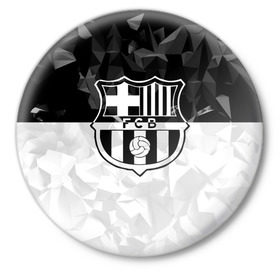 Значок с принтом FC Barca Black Collection в Новосибирске,  металл | круглая форма, металлическая застежка в виде булавки | fc barcelona | fcb | барселона | спорт | спортивные | футбол | футбольный клуб