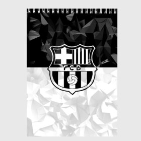 Скетчбук с принтом FC Barca Black Collection в Новосибирске, 100% бумага
 | 48 листов, плотность листов — 100 г/м2, плотность картонной обложки — 250 г/м2. Листы скреплены сверху удобной пружинной спиралью | fc barcelona | fcb | барселона | спорт | спортивные | футбол | футбольный клуб