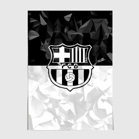 Постер с принтом FC Barca Black Collection в Новосибирске, 100% бумага
 | бумага, плотность 150 мг. Матовая, но за счет высокого коэффициента гладкости имеет небольшой блеск и дает на свету блики, но в отличии от глянцевой бумаги не покрыта лаком | fc barcelona | fcb | барселона | спорт | спортивные | футбол | футбольный клуб