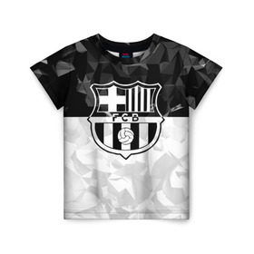 Детская футболка 3D с принтом FC Barca Black Collection в Новосибирске, 100% гипоаллергенный полиэфир | прямой крой, круглый вырез горловины, длина до линии бедер, чуть спущенное плечо, ткань немного тянется | fc barcelona | fcb | барселона | спорт | спортивные | футбол | футбольный клуб