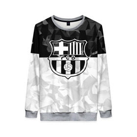 Женский свитшот 3D с принтом FC Barca Black Collection в Новосибирске, 100% полиэстер с мягким внутренним слоем | круглый вырез горловины, мягкая резинка на манжетах и поясе, свободная посадка по фигуре | fc barcelona | fcb | барселона | спорт | спортивные | футбол | футбольный клуб