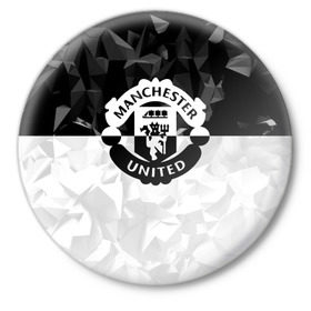Значок с принтом F.C.M.U 2018 Black Collection в Новосибирске,  металл | круглая форма, металлическая застежка в виде булавки | fc | manchester united | зож | манчестер юнайтед
  | спорт | спортивные | футбол | футбольный клуб