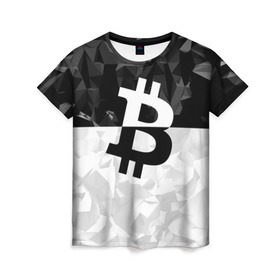 Женская футболка 3D с принтом BITCOIN Black Collection в Новосибирске, 100% полиэфир ( синтетическое хлопкоподобное полотно) | прямой крой, круглый вырез горловины, длина до линии бедер | bitcoin | btc | crypto | miner | mining | биткоин | валюта | деньги | криптовалюта | майнинг | цифровое золото