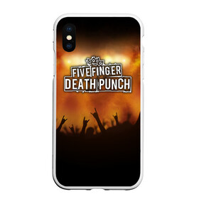 Чехол для iPhone XS Max матовый с принтом Five Finger Death Punch в Новосибирске, Силикон | Область печати: задняя сторона чехла, без боковых панелей | band | five finger death punch | metal | music | rock | атрибутика | группа | метал | музыка | рок