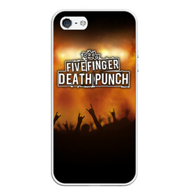Чехол для iPhone 5/5S матовый с принтом Five Finger Death Punch в Новосибирске, Силикон | Область печати: задняя сторона чехла, без боковых панелей | band | five finger death punch | metal | music | rock | атрибутика | группа | метал | музыка | рок