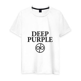 Мужская футболка хлопок с принтом Deep Purple в Новосибирске, 100% хлопок | прямой крой, круглый вырез горловины, длина до линии бедер, слегка спущенное плечо. | 