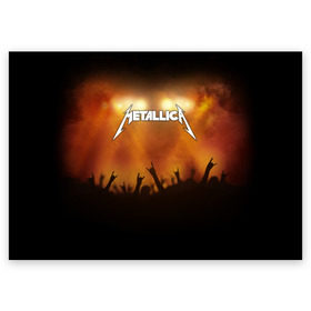 Поздравительная открытка с принтом Metallica в Новосибирске, 100% бумага | плотность бумаги 280 г/м2, матовая, на обратной стороне линовка и место для марки
 | Тематика изображения на принте: band | metal | metallica | music | rock | атрибутика | метал | музыка | рок