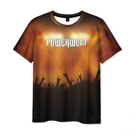 Мужская футболка 3D с принтом Powerwolf в Новосибирске, 100% полиэфир | прямой крой, круглый вырез горловины, длина до линии бедер | band | metal | music | powerwolf | rock | атрибутика | метал | музыка | рок
