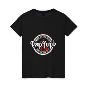 Женская футболка хлопок с принтом Deep Purple в Новосибирске, 100% хлопок | прямой крой, круглый вырез горловины, длина до линии бедер, слегка спущенное плечо | deep purple | гиллан | гловер | дееп | деп | ди | дип | диперпл | дипперпл | иэн пэйс | метал | морс | пепл | перпл | прогрессивный | психоделический | рок | хард | хардрок | хеви | хевиметал | эйри