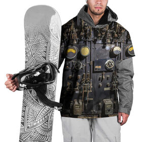 Накидка на куртку 3D с принтом Механизм в Новосибирске, 100% полиэстер |  | давление | дым | механизм | механика | панк | пар | рычаг | стим | стимпанк | тумблер