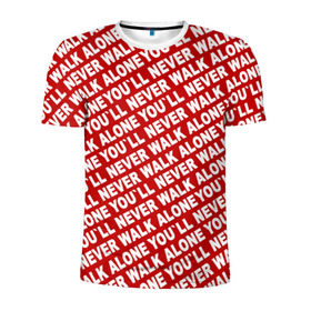 Мужская футболка 3D спортивная с принтом YNWA красный в Новосибирске, 100% полиэстер с улучшенными характеристиками | приталенный силуэт, круглая горловина, широкие плечи, сужается к линии бедра | Тематика изображения на принте: liverpool | ynwa | yol ll never walk alone | апл | ливерпуль | футбол