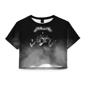 Женская футболка 3D укороченная с принтом Группа Metallica в Новосибирске, 100% полиэстер | круглая горловина, длина футболки до линии талии, рукава с отворотами | metallica | группа | джеймс хэтфилд | кирк хэмметт | ларс ульрих | метал | металика | металлика | миталика | музыка | роберт трухильо | рок | трэш | трэшметал | хард | хардрок | хеви | хевиметал