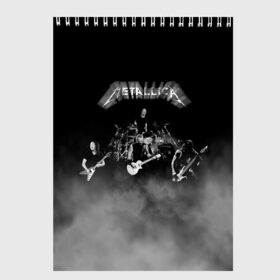 Скетчбук с принтом Группа Metallica в Новосибирске, 100% бумага
 | 48 листов, плотность листов — 100 г/м2, плотность картонной обложки — 250 г/м2. Листы скреплены сверху удобной пружинной спиралью | metallica | группа | джеймс хэтфилд | кирк хэмметт | ларс ульрих | метал | металика | металлика | миталика | музыка | роберт трухильо | рок | трэш | трэшметал | хард | хардрок | хеви | хевиметал