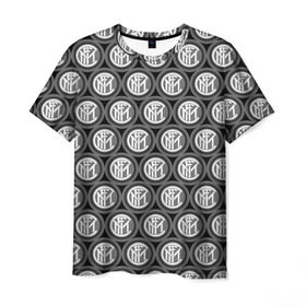 Мужская футболка 3D с принтом Inter Black&White в Новосибирске, 100% полиэфир | прямой крой, круглый вырез горловины, длина до линии бедер | football | inter | inter milan | italia | logo | sport | арт | интер милан | италия | лига | лого | спорт | текстура | фк | футбол | футбольный клуб | эмблема