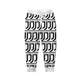 Детские брюки 3D с принтом Juventus в Новосибирске, 100% полиэстер | манжеты по низу, эластичный пояс регулируется шнурком, по бокам два кармана без застежек, внутренняя часть кармана из мелкой сетки | Тематика изображения на принте: 