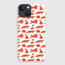 Чехол для iPhone 13 mini с принтом Рыжий паттер в Новосибирске,  |  | лис | лиса | лисица | лисичка | лисы | паттерн | рыжая