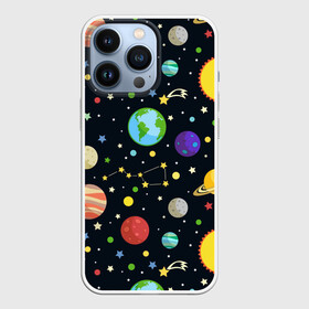 Чехол для iPhone 13 Pro с принтом Солнечная система в Новосибирске,  |  | большая медведица | венера | звезда | звезды | земля | космос | марс | меркурий | паттерн | сатурн | созвездия | солнце | уран | юпитер