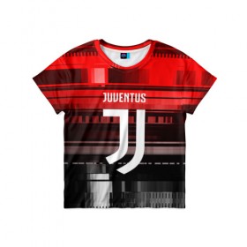 Детская футболка 3D с принтом Juventus в Новосибирске, 100% гипоаллергенный полиэфир | прямой крой, круглый вырез горловины, длина до линии бедер, чуть спущенное плечо, ткань немного тянется | football | soccer | ювентус