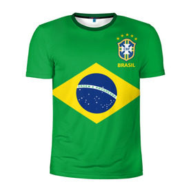 Мужская футболка 3D спортивная с принтом Бразилия, форма в Новосибирске, 100% полиэстер с улучшенными характеристиками | приталенный силуэт, круглая горловина, широкие плечи, сужается к линии бедра | brazil | uniform