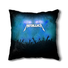 Подушка 3D с принтом Metallica в Новосибирске, наволочка – 100% полиэстер, наполнитель – холлофайбер (легкий наполнитель, не вызывает аллергию). | состоит из подушки и наволочки. Наволочка на молнии, легко снимается для стирки | band | metal | metallica | music | rock | атрибутика | группа | метал | музыка | рок