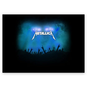 Поздравительная открытка с принтом Metallica в Новосибирске, 100% бумага | плотность бумаги 280 г/м2, матовая, на обратной стороне линовка и место для марки
 | band | metal | metallica | music | rock | атрибутика | группа | метал | музыка | рок