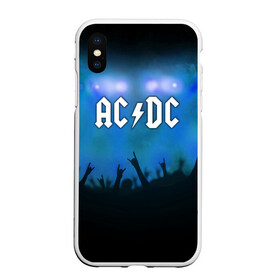 Чехол для iPhone XS Max матовый с принтом AC DC в Новосибирске, Силикон | Область печати: задняя сторона чехла, без боковых панелей | ac dc | band | metal | music | rock | атрибутика | группа | метал | музыка | рок