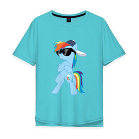 Мужская футболка хлопок Oversize с принтом Крутая пони в Новосибирске, 100% хлопок | свободный крой, круглый ворот, “спинка” длиннее передней части | my little pony | swag | арт | игра | крутая | лошадь | май литл пони | мультфильм | прикольные