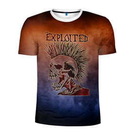 Мужская футболка 3D спортивная с принтом The Exploited в Новосибирске, 100% полиэстер с улучшенными характеристиками | приталенный силуэт, круглая горловина, широкие плечи, сужается к линии бедра | band | metal | music | rock | the exploited | атрибутика | группа | метал | музыка | рок