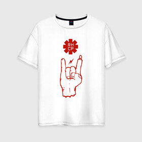 Женская футболка хлопок Oversize с принтом Коза Red Hot Chili Peppers в Новосибирске, 100% хлопок | свободный крой, круглый ворот, спущенный рукав, длина до линии бедер
 | red hot chili peppers | rhcp | перцы | ред хот чили пепперс | рхчп | рэд