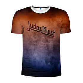 Мужская футболка 3D спортивная с принтом Judas Priest в Новосибирске, 100% полиэстер с улучшенными характеристиками | приталенный силуэт, круглая горловина, широкие плечи, сужается к линии бедра | band | judas priest | metal | music | rock | атрибутика | группа | метал | музыка | рок