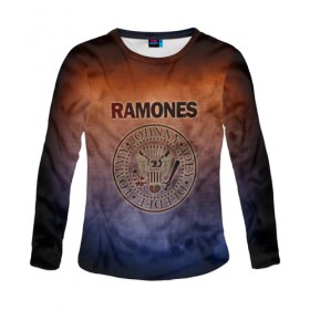 Женский лонгслив 3D с принтом Ramones в Новосибирске, 100% полиэстер | длинные рукава, круглый вырез горловины, полуприлегающий силуэт | band | metal | music | ramones | rock | атрибутика | группа | метал | музыка | рок