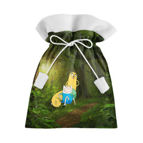 Подарочный 3D мешок с принтом Adventure Time в Новосибирске, 100% полиэстер | Размер: 29*39 см | Тематика изображения на принте: adventure time | время приключений