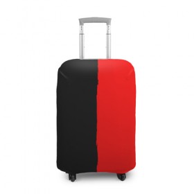 Чехол для чемодана 3D с принтом Red & Black в Новосибирске, 86% полиэфир, 14% спандекс | двустороннее нанесение принта, прорези для ручек и колес | black | duotone | phrases | red | text | двухцветный | красный | мат | надписи | половины | полоса | текст | фразы | черный