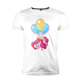 Мужская футболка премиум с принтом Chibi Pinkie Pie в Новосибирске, 92% хлопок, 8% лайкра | приталенный силуэт, круглый вырез ворота, длина до линии бедра, короткий рукав | cartoon | chibi | fim | mlp | mult | my little pony | pinkie | pinkie pie | pony | млп | пинки пай | пони