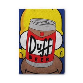 Обложка для автодокументов с принтом Homer в Новосибирске, натуральная кожа |  размер 19,9*13 см; внутри 4 больших “конверта” для документов и один маленький отдел — туда идеально встанут права | duff beer | simpsons | гомер