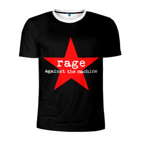 Мужская футболка 3D спортивная с принтом Rage Against the Machine в Новосибирске, 100% полиэстер с улучшенными характеристиками | приталенный силуэт, круглая горловина, широкие плечи, сужается к линии бедра | 