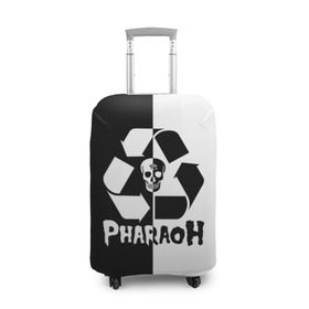 Чехол для чемодана 3D с принтом Pharaoh в Новосибирске, 86% полиэфир, 14% спандекс | двустороннее нанесение принта, прорези для ручек и колес | pharaoh | rap | голубин | реп | рэп | фараон | фристайл | хип хоп | хипхоп