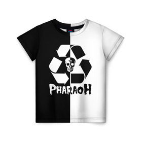 Детская футболка 3D с принтом Pharaoh в Новосибирске, 100% гипоаллергенный полиэфир | прямой крой, круглый вырез горловины, длина до линии бедер, чуть спущенное плечо, ткань немного тянется | pharaoh | rap | голубин | реп | рэп | фараон | фристайл | хип хоп | хипхоп