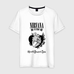 Мужская футболка хлопок с принтом Nirvana in utero в Новосибирске, 100% хлопок | прямой крой, круглый вырез горловины, длина до линии бедер, слегка спущенное плечо. | cobain | kurt | nevermino | nirvana | альтернативный | гранж | грол | группа | дональд | кобейн | курт | музыка | надпись | нервана | нирвана | новоселич | певец | рок | смайл | смайлик | солист