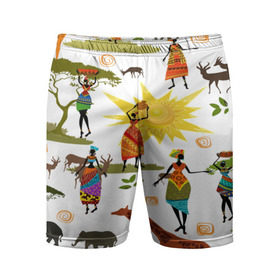 Мужские шорты 3D спортивные с принтом Африканский континет в Новосибирске,  |  | afrika | pattern | африка | африканские мотивы | африканские узоры | солнце | узор | этника | южный континент
