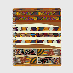 Тетрадь с принтом Африканская мозаика в Новосибирске, 100% бумага | 48 листов, плотность листов — 60 г/м2, плотность картонной обложки — 250 г/м2. Листы скреплены сбоку удобной пружинной спиралью. Уголки страниц и обложки скругленные. Цвет линий — светло-серый
 | Тематика изображения на принте: afrika | pattern | африка | африканские мотивы | африканские узоры | солнце | узор | этника | южный континент