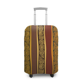 Чехол для чемодана 3D с принтом Африканские символы в Новосибирске, 86% полиэфир, 14% спандекс | двустороннее нанесение принта, прорези для ручек и колес | afrika | pattern | африка | африканские мотивы | африканские узоры | солнце | узор | этника | южный континент