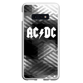 Чехол для Samsung S10E с принтом AC DC rock band в Новосибирске, Силикон | Область печати: задняя сторона чехла, без боковых панелей | ac dc | logo | music | pop | rock | usa | альтернатива | америка | металл | музыка | музыкальный | поп | рок