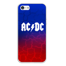 Чехол для iPhone 5/5S матовый с принтом AC DC angel&devil в Новосибирске, Силикон | Область печати: задняя сторона чехла, без боковых панелей | ac dc | logo | music | pop | rock | usa | альтернатива | америка | металл | музыка | музыкальный | поп | рок