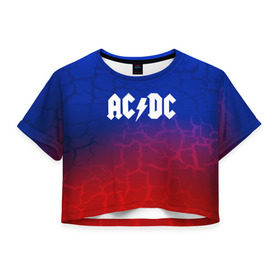 Женская футболка 3D укороченная с принтом AC/DC angel&devil в Новосибирске, 100% полиэстер | круглая горловина, длина футболки до линии талии, рукава с отворотами | ac dc | logo | music | pop | rock | usa | альтернатива | америка | металл | музыка | музыкальный | поп | рок