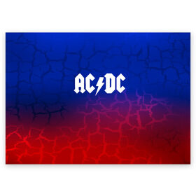 Поздравительная открытка с принтом AC/DC angel&devil в Новосибирске, 100% бумага | плотность бумаги 280 г/м2, матовая, на обратной стороне линовка и место для марки
 | Тематика изображения на принте: ac dc | logo | music | pop | rock | usa | альтернатива | америка | металл | музыка | музыкальный | поп | рок