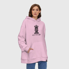 Худи SuperOversize хлопок с принтом Keep calm and listen Jah Khalib в Новосибирске, 70% хлопок, 30% полиэстер, мягкий начес внутри | карман-кенгуру, эластичная резинка на манжетах и по нижней кромке, двухслойный капюшон
 | jah khalib | jahkhalib | snd | znnkn | бахтияр мамедов | битмейкер | джа калиб | джакалиб | джах халиб | если че | жах халиб | певец | продюсер | реп | репер | рэп | рэпер | хип хоп | хипхоп | я баха