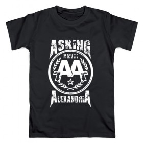 Мужская футболка хлопок с принтом Asking Alexandria в Новосибирске, 100% хлопок | прямой крой, круглый вырез горловины, длина до линии бедер, слегка спущенное плечо. | Тематика изображения на принте: aa | alexandria | asking | аа | александрия | аликсандрия | аскен | аскенг | аскин | аскинг | бен брюс | группа | дэнни уорсноп | метал | музыка | пост | рок | хэви | электроникор
