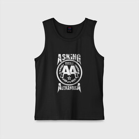 Детская майка хлопок с принтом Asking Alexandria в Новосибирске,  |  | aa | alexandria | asking | аа | александрия | аликсандрия | аскен | аскенг | аскин | аскинг | бен брюс | группа | дэнни уорсноп | метал | музыка | пост | рок | хэви | электроникор